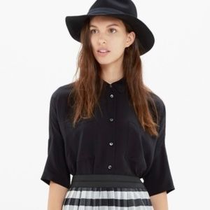 MADEWELL | Silk Courier Shirt, Black